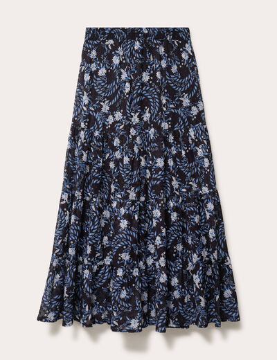 Jupe longue fluide noir femme