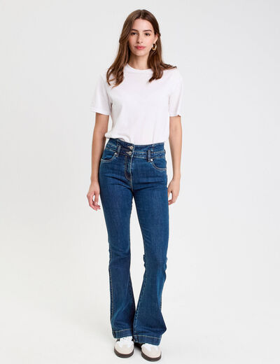 Jeans bootcut taille haute denim stone femme