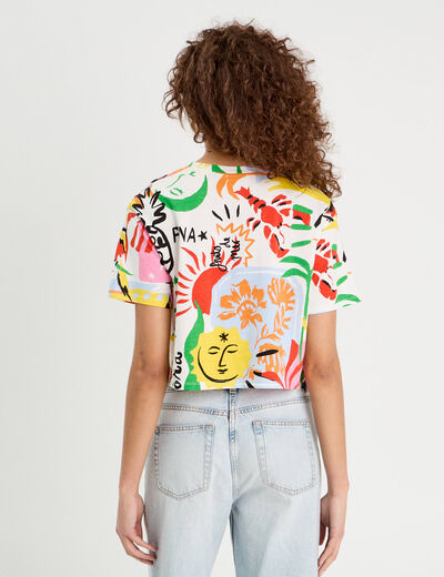T-shirt cropped blanc femme