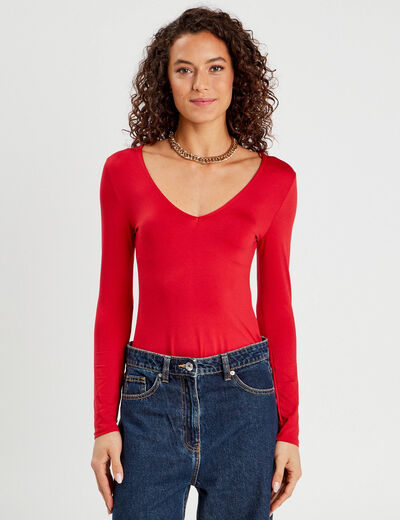 Body détails noeuds rouge femme