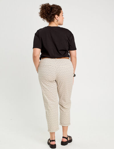 Pantalon chino slim 7/8ème blanc femme