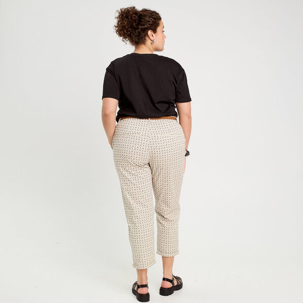 Pantalon chino slim 7/8ème blanc femme