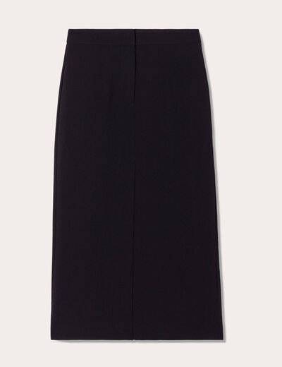 Jupe longue droite fendue noir femme