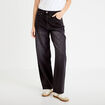 Jean barrel taille standard denim noir femme