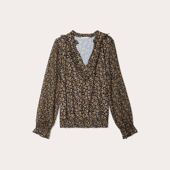 Blouse manches longues noir femme