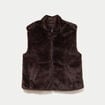 Veste r&eacute;versible sans manches marron fonc&eacute; femme