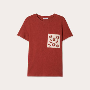 t shirt manches courtes marron cognac femme T-shirt manches courtes marron cognac femme