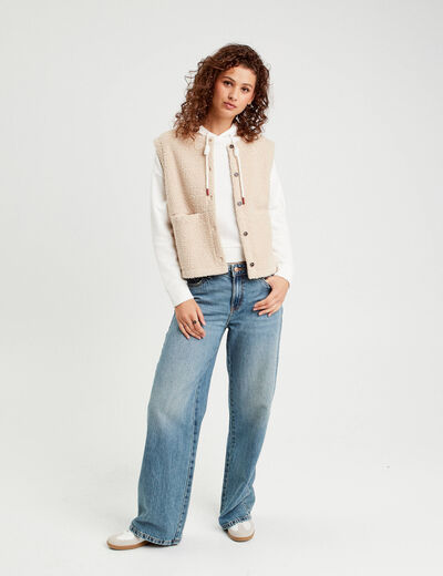 Sweat à capuche ecru femme