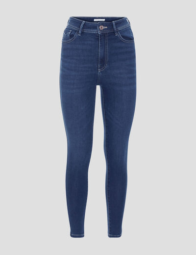Jeans skinny taille haute denim brut femme