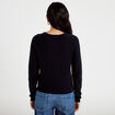 Gilet ajour&eacute; manches longues bleu marine femme