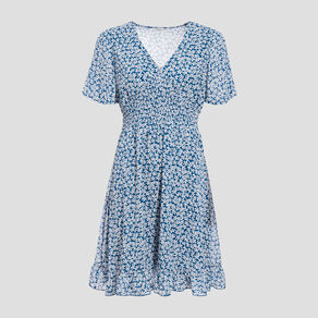 robe evasee manches courtes bleu marine femme Robe évasée manches courtes bleu marine femme