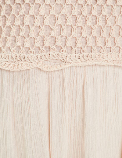 Robe longue buste macramé sable femme