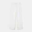 Pantalon large taille standard ecru femme