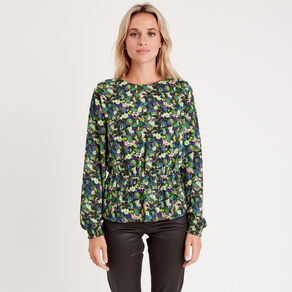 Blouse manches longues vert femme