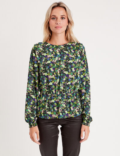 Blouse manches longues vert femme