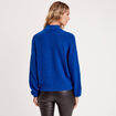 Pull col montant bleu electrique femme