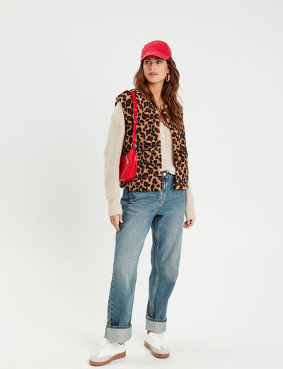 Gilet manches longues sable femme