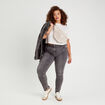 Jeans skinny taille haute denim gris femme