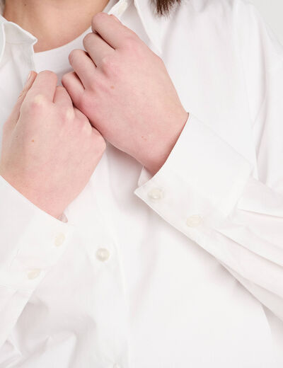 Chemise manches longues blanc femme