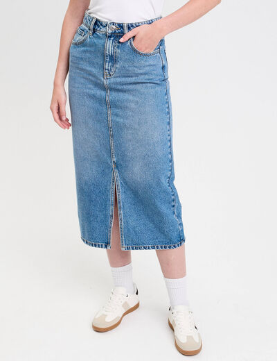 Jupe crayon taille standard denim double stone femme