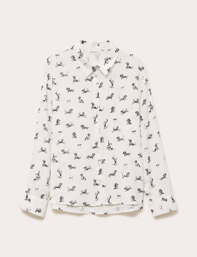 Chemise droite longue blanc femme