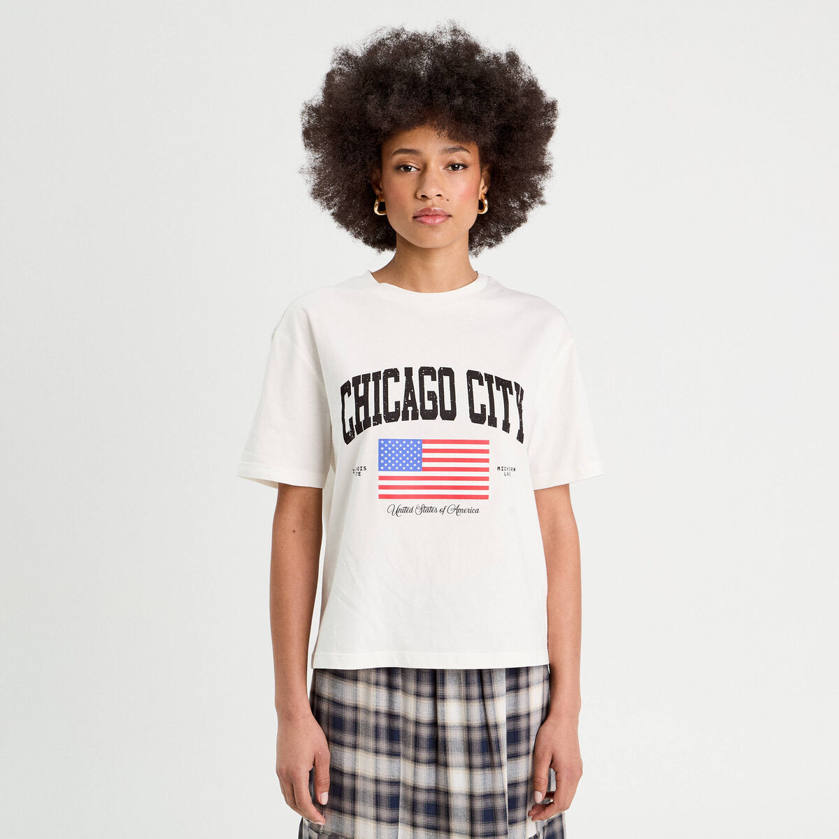T-shirt manches courtes blanc femme