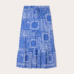 Jupe longue fluide bleu femme