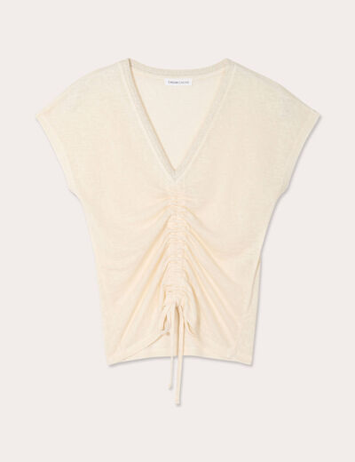 T-shirt manches courtes ecru femme