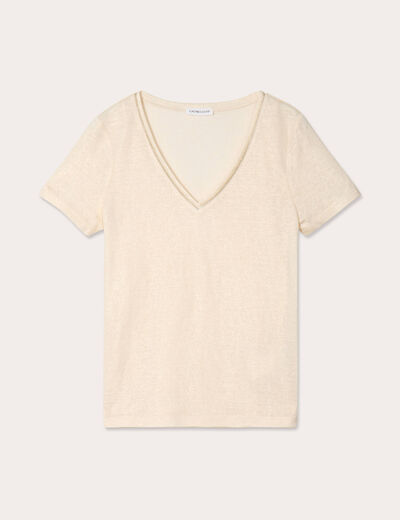 T-shirt manches courtes irisé couleur or femme