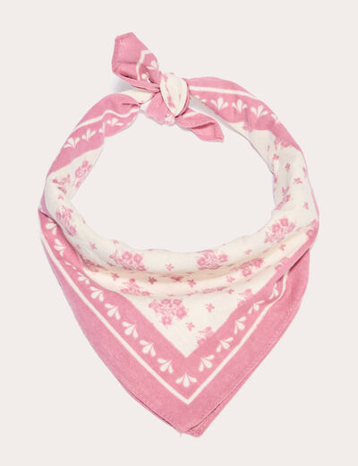Foulard carré rose framboise femme