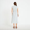 Robe midi &eacute;vas&eacute;e manches tr&egrave;s courtes blanc femme