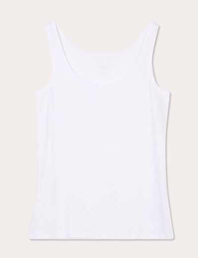 Débardeur bretelles larges blanc femme