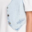 Veston sans manches en jean bleu gris femme