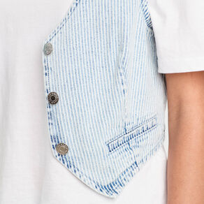 veston sans manches en jean bleu gris femme Veston sans manches en jean bleu gris femme