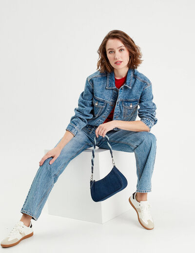 Jeans droit 5 poches denim double stone femme