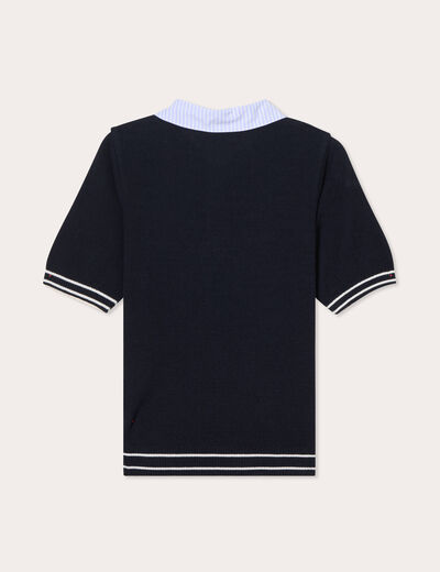 Polo manches courtes bleu marine femme