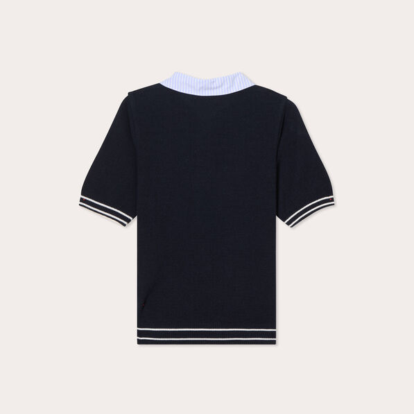 Polo manches courtes bleu marine femme