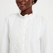 Blouse droite col montant dentelle ecru femme