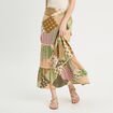 Jupe longue évasée beige femme