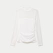 Top ajust&eacute; col montant dentelle ecru femme