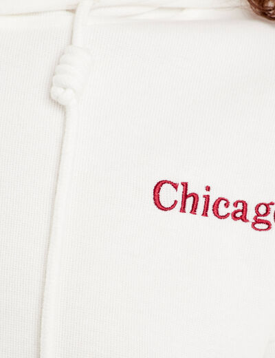 Sweat à capuche ecru femme