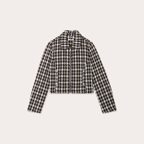 veste zippee tweed noir femme Veste zippée tweed noir femme