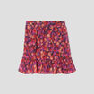 Jupe évasée volantée rose fushia femme