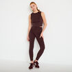 Leggings taille haute marron fonc&eacute; femme