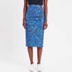 Jupe moulante drapée bleu femme