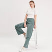 Pantalon large vert foncé femme