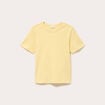 T-shirt col rond manches courtes jaune pastel femme