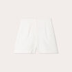 Short ajusté avec pinces ecru femme
