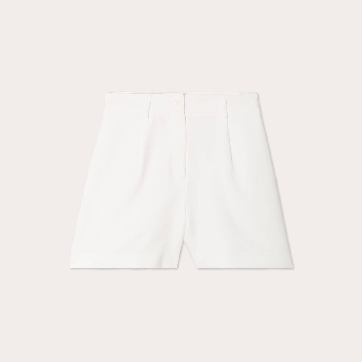 Short ajusté avec pinces ecru femme