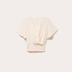 Blouse smock&eacute;e manches courtes ecru femme